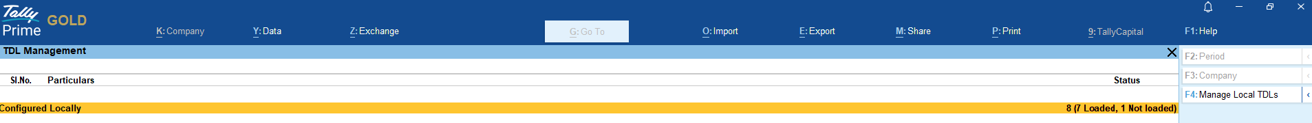 Tally Help F4 Add-Ons screen showing FinAuto plugin path